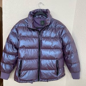 Wild Fable Women's Size M Puffer Jacket Iridescent Dark Purple